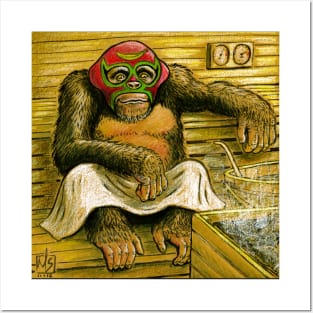 Luchador Chimpanzee Posters and Art